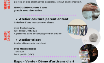 Programmation Vendredi 1 avril : *Soir de 19h00 à 20h30 : Avec Inchy doney Conférence débat sur le métier de bijoutier face aux enjeux climatiques de notre époque. Comment se […]